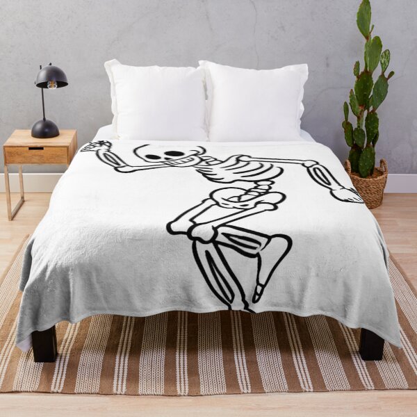 Aperçu de l'œuvre Dancing Skeleton – Funny Gothic Skull Black and White Art créée et vendue par RAYBIL.
