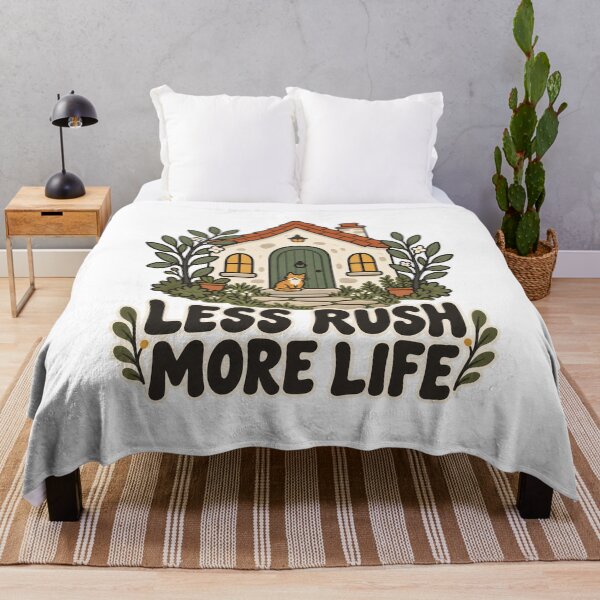 Item preview, Less Rush More Life Cozy Cottage Cat designed and sold by FujinStore24.