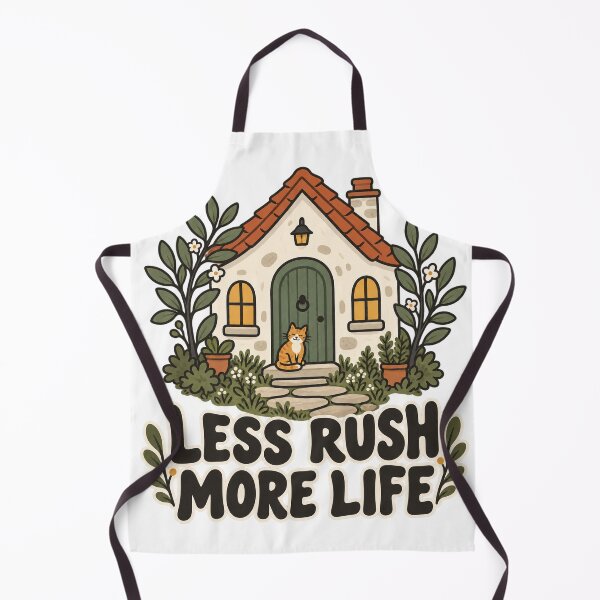 Item preview, Less Rush More Life Cozy Cottage Cat designed and sold by FujinStore24.