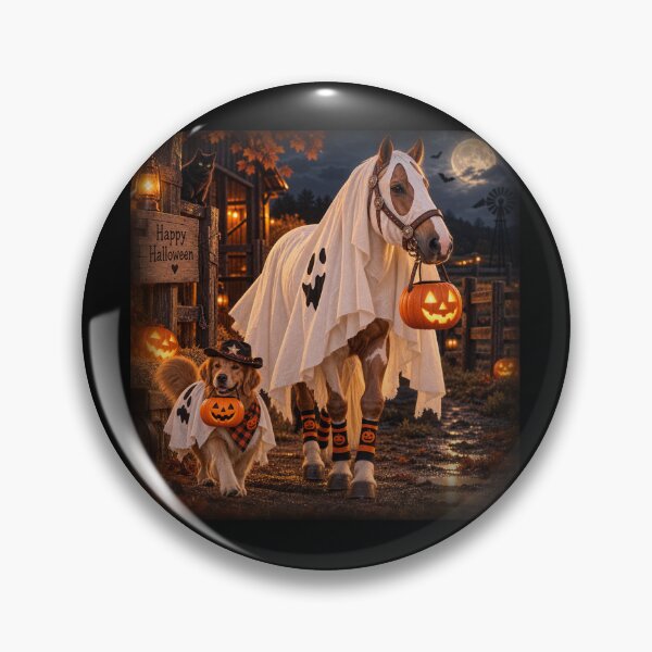 Item preview, Halloween Horse & Dog – Cute Western Trick or Treat designed and sold by  QuarterHorseArt by Just my Studio.
