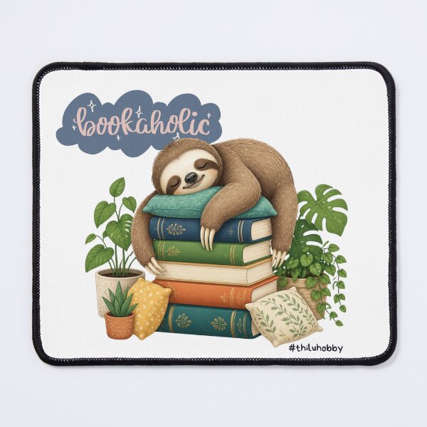 Item preview, Sleeping sloth on a stack of books designed and sold by thilu-hobby.