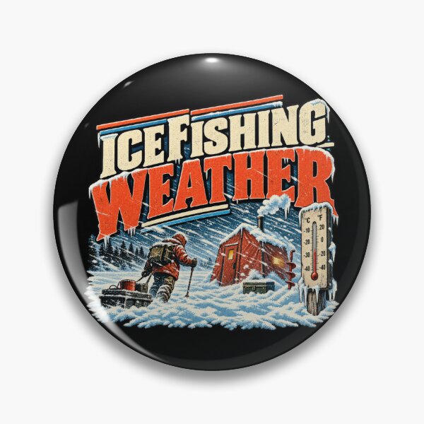 Item preview, Freezing Weather Ice Fishing Vintage Winter Fishing Design designed and sold by DopeyRobot.