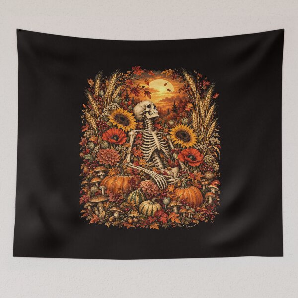 Item preview, Halloween Skeleton Tee, Sunflower Floral Skeleton Gothic Halloween Costume for Men and Women, Gothic Gift, Floral Skeleton Graphic Tee designed and sold by MOSSINDESING.