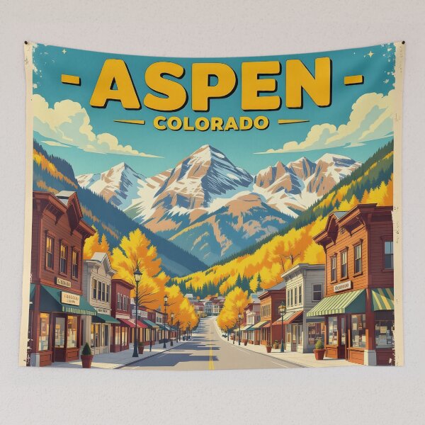 Artikelvorschau, Aspen, Colorado, Herbst – Vintage-Reiseposter entworfen und verkauft von LSVart.