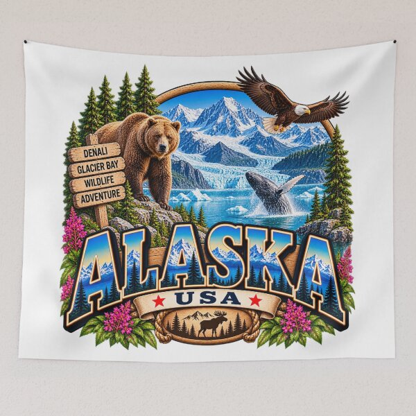 Item preview, Alaska USA Wilderness Mountains Wildlife Adventure designed and sold by Wandervogel123.