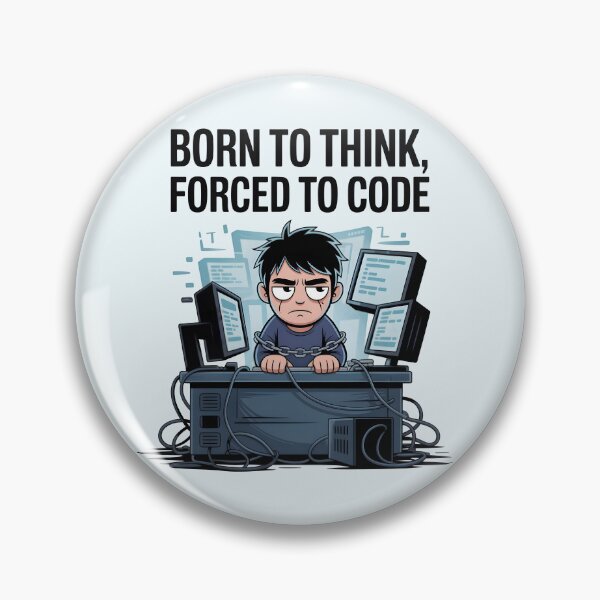 Item preview, Born to Think, Forced to Code – Funny Programmer AI Humor Design designed and sold by Jollys-ArtShop.
