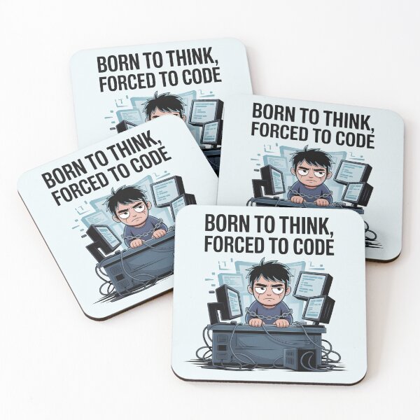 Item preview, Born to Think, Forced to Code – Funny Programmer AI Humor Design designed and sold by Jollys-ArtShop.