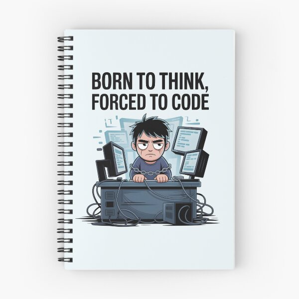 Item preview, Born to Think, Forced to Code – Funny Programmer AI Humor Design designed and sold by Jollys-ArtShop.