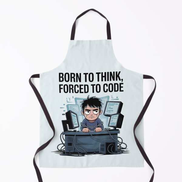 Item preview, Born to Think, Forced to Code – Funny Programmer AI Humor Design designed and sold by Jollys-ArtShop.