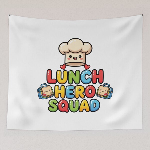 Artikelvorschau, Lunch Hero Squad – Lustige Schulkantinenfrau entworfen und verkauft von ArtDesignTp.