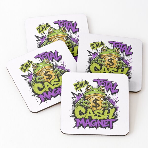Item preview, I'm A Total Cash Magnet Graffiti Street Art Frog | Urban Pop Art Wealth Talisman & Colorful Prosperity Design designed and sold by illeN-Art-World.