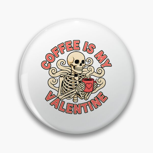 Item preview, Coffee is My Valentine Funny Skull Valentine designed and sold by ArtDesignTp.