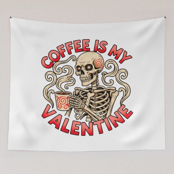 Item preview, Coffee is My Valentine Skull Coffee Humor designed and sold by ArtDesignTp.
