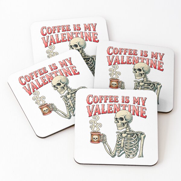 Artikelvorschau, Kaffee ist mein Valentinstag – Lustiger Skelettschädel entworfen und verkauft von ArtDesignTp.