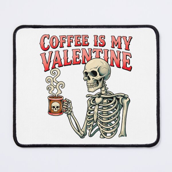Item preview, Coffee is My Valentine Funny Skeleton Skull designed and sold by ArtDesignTp.