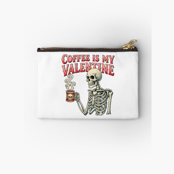 Item preview, Coffee is My Valentine Funny Skeleton Skull designed and sold by ArtDesignTp.