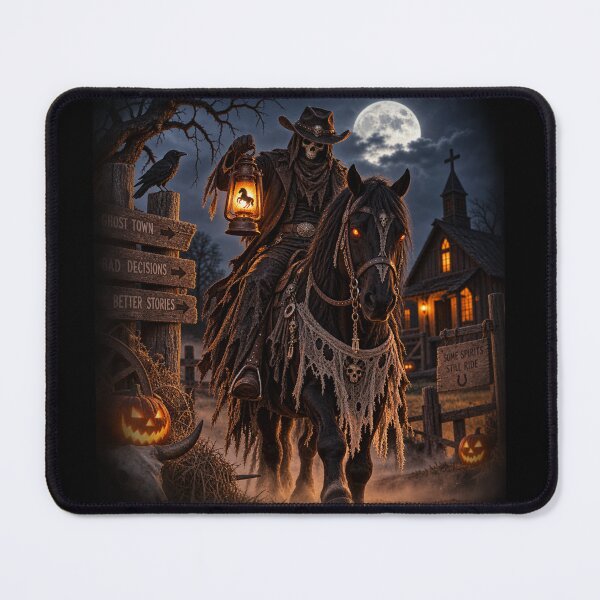 Artikelvorschau, Ghost Rider – Gruseliges Western-Halloween entworfen und verkauft von QuarterHorseArt by Just my Studio.