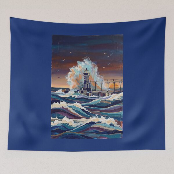 Item preview, Stormy Ocean Guardian Lighthouse designed and sold by ArtworkNorth.