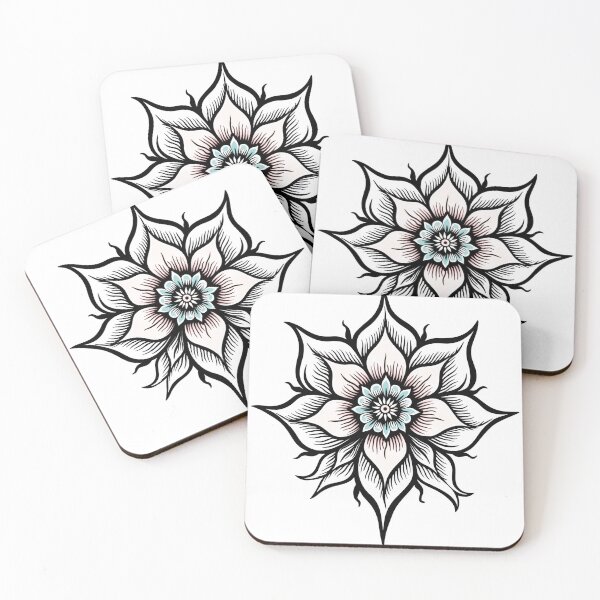 Artikelvorschau, Black Ink Mandala Tattoo Flash Design entworfen und verkauft von Qubivibe.