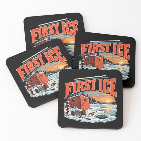 Item preview, First Ice Vintage Ice Fishing Winter Fishing Design designed and sold by DopeyRobot.