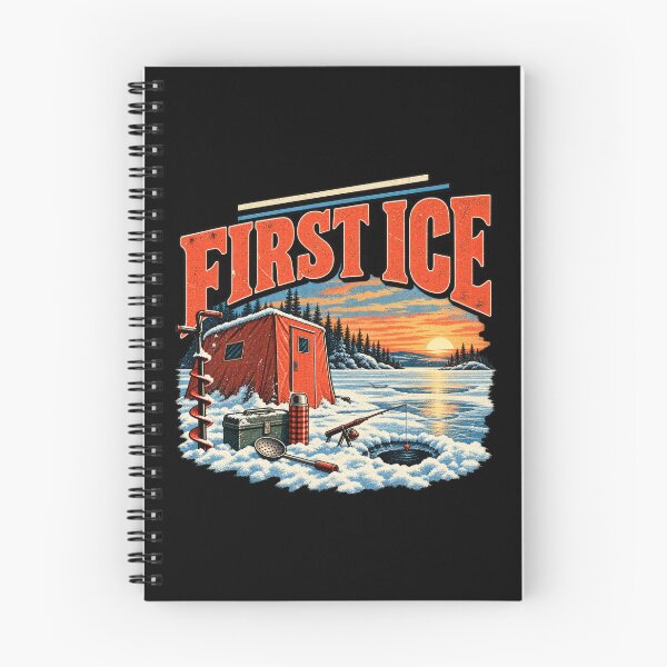 Item preview, First Ice Vintage Ice Fishing Winter Fishing Design designed and sold by DopeyRobot.
