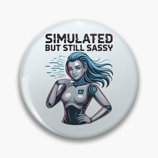 Item preview, Simulated But Still Sassy – Funny AI Avatar Humor Design designed and sold by Jollys-ArtShop.