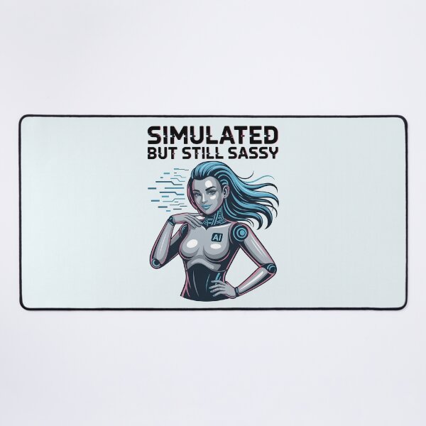 Item preview, Simulated But Still Sassy – Funny AI Avatar Humor Design designed and sold by Jollys-ArtShop.