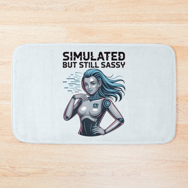 Item preview, Simulated But Still Sassy – Funny AI Avatar Humor Design designed and sold by Jollys-ArtShop.