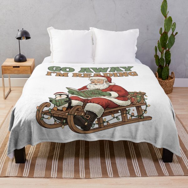 Item preview, Go Away I'm Reading Festive Santa Penguin designed and sold by ArtDesignTp.