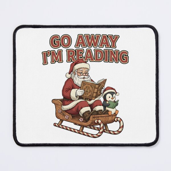 Item preview, Go Away I'm Reading Penguin Christmas Reading designed and sold by ArtDesignTp.