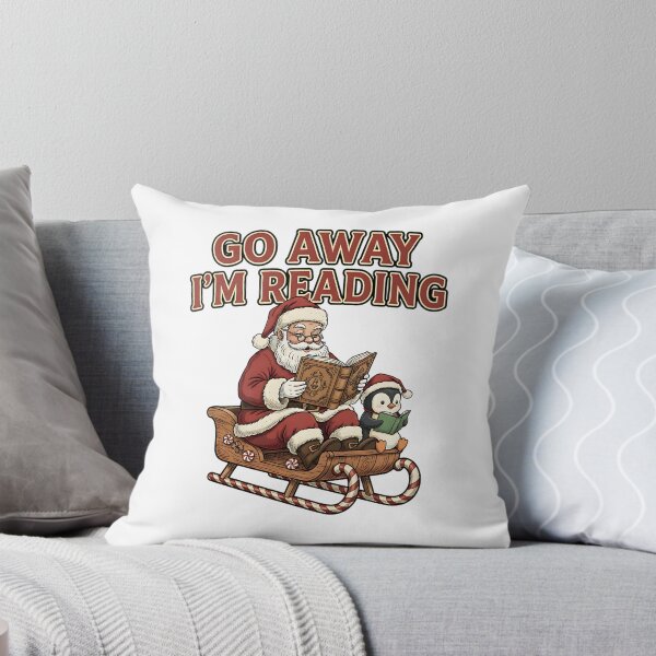 Item preview, Go Away I'm Reading Penguin Christmas Reading designed and sold by ArtDesignTp.