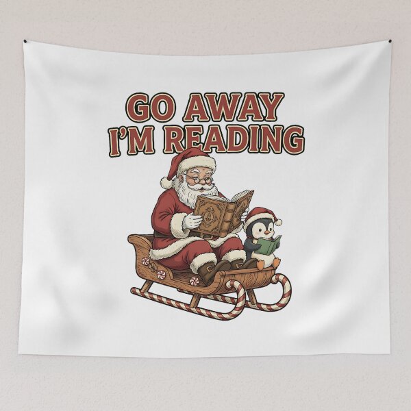 Item preview, Go Away I'm Reading Penguin Christmas Reading designed and sold by ArtDesignTp.
