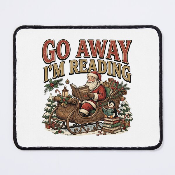 Item preview, Go Away I'm Reading Santa Penguin Graphic designed and sold by ArtDesignTp.