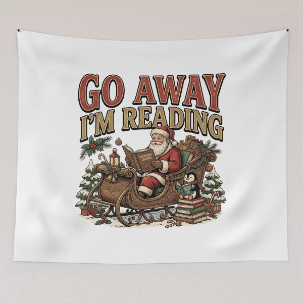 Item preview, Go Away I'm Reading Santa Penguin Graphic designed and sold by ArtDesignTp.