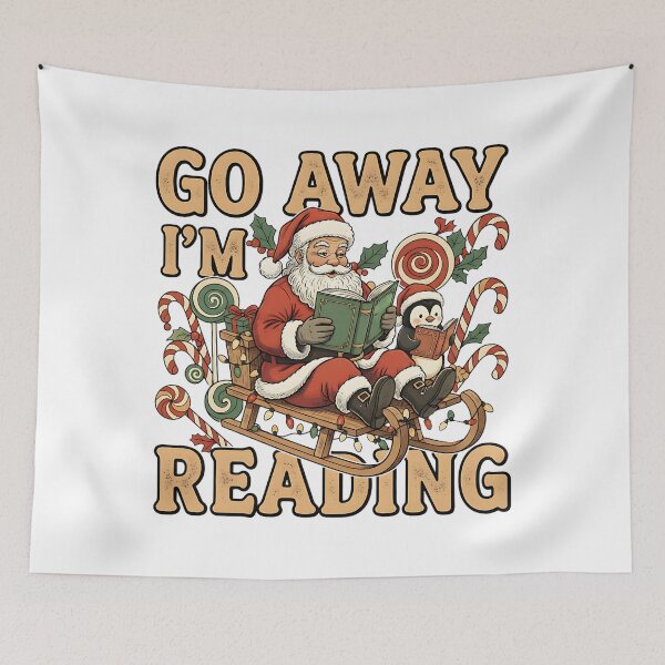 Item preview, Go Away I'm Reading Christmas Penguin Graphic designed and sold by ArtDesignTp.