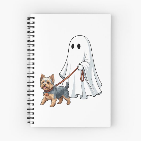 Item preview, Spooky Ghost Walking Yorkshire Terrier Yorkie Dog Lover Halloween Art designed and sold by raedattia.