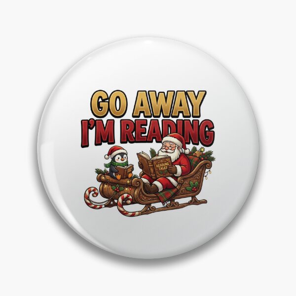 Item preview, Go Away I'm Reading Santa Penguin Christmas designed and sold by ArtDesignTp.