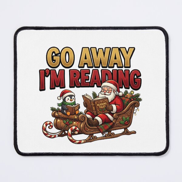 Item preview, Go Away I'm Reading Santa Penguin Christmas designed and sold by ArtDesignTp.