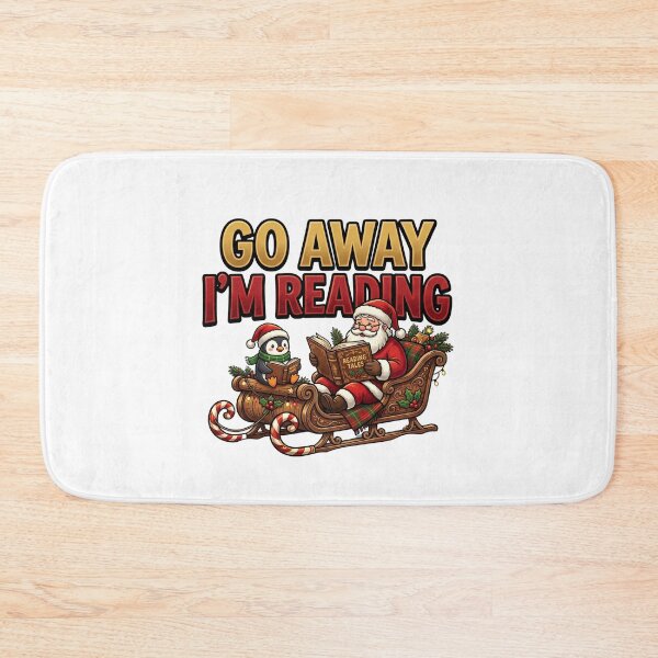 Item preview, Go Away I'm Reading Santa Penguin Christmas designed and sold by ArtDesignTp.