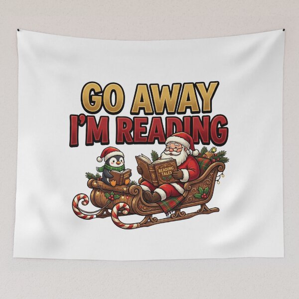 Item preview, Go Away I'm Reading Santa Penguin Christmas designed and sold by ArtDesignTp.
