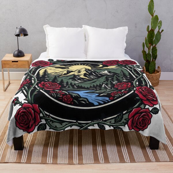 Item preview, Retro mountain with trees  Art roses designed and sold by Expressions-Sel.