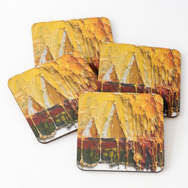 Item preview, Abstract Melting Sailboats Textured Impasto Painting Art PNG designed and sold by An Old Mans Art.