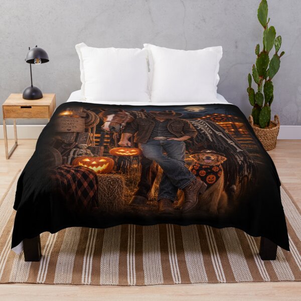 Item preview, Good Horses, Scary Nights – Western Halloween designed and sold by QuarterHorseArt by Just my Studio.