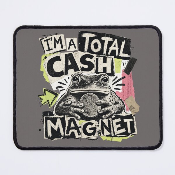 Item preview, I'm A Total Cash Magnet Retro Vintage Bootleg Frog | Nostalgic Stencil Wealth Talisman & Boss Motivation Design designed and sold by illeN-Art-World.