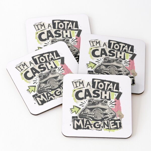 Item preview, I'm A Total Cash Magnet Retro Vintage Bootleg Frog | Nostalgic Stencil Wealth Talisman & Boss Motivation Design designed and sold by illeN-Art-World.