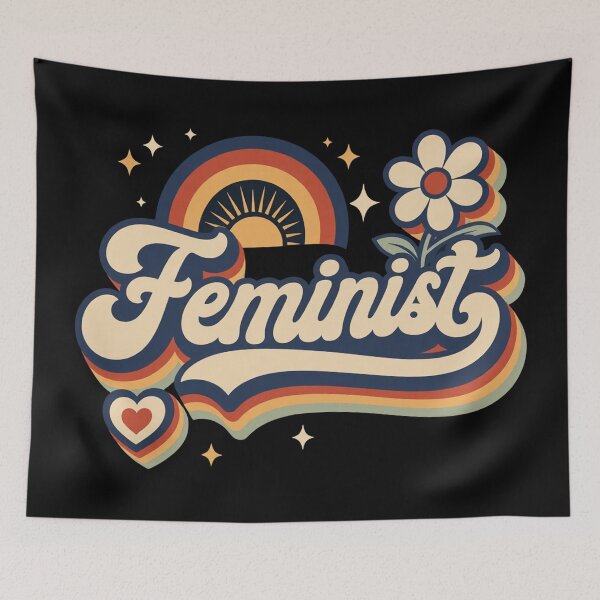 Item preview, Feminist Retro 70s Vintage Rainbow Feminism Gift designed and sold by Blok45.