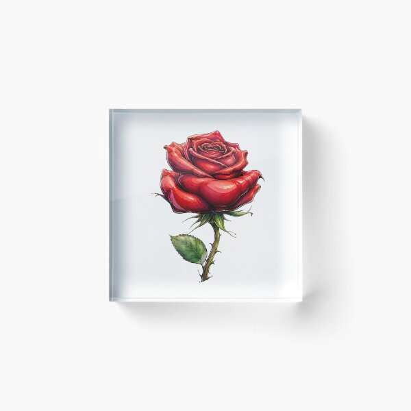 Item preview, Red Rose Botanical Romantic Floral Art Illustration designed and sold by Wilcox PhotoArt.