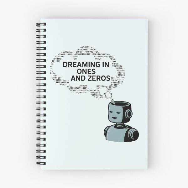 Item preview, Dreaming in Ones and Zeros – Funny AI Robot Binary Humor designed and sold by Jollys-ArtShop.