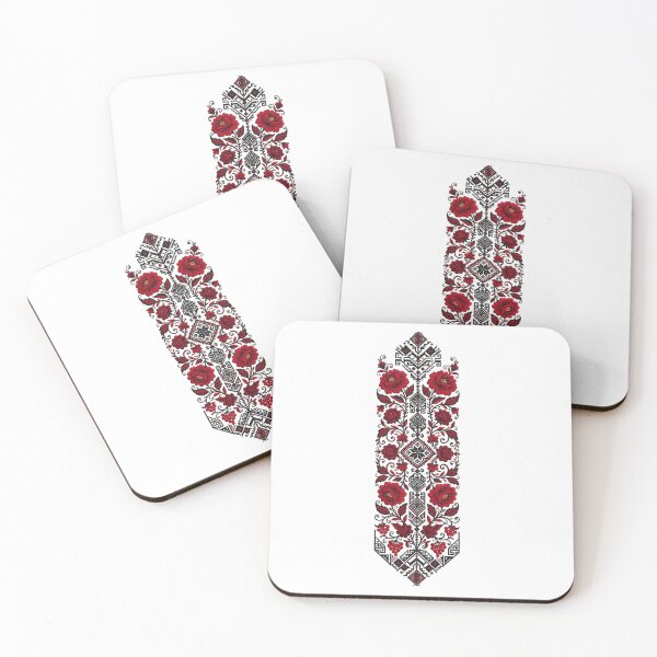 Item preview, Red Floral Folk Art Embroidery Pattern designed and sold by aliyehc.