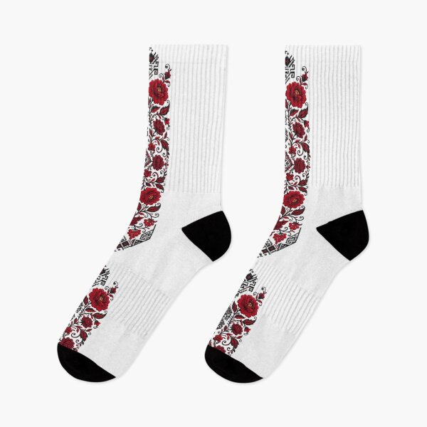 Item preview, Red Floral Folk Art Embroidery Pattern designed and sold by aliyehc.
